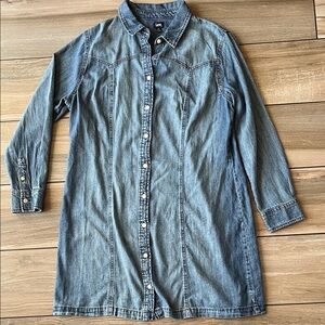 Lee Denim Long Sleeve Dress - Blue